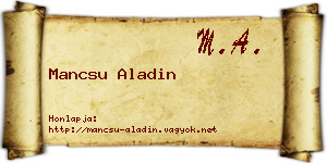 Mancsu Aladin névjegykártya